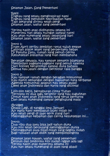 Selamat Jalan, Sang Pemerhati